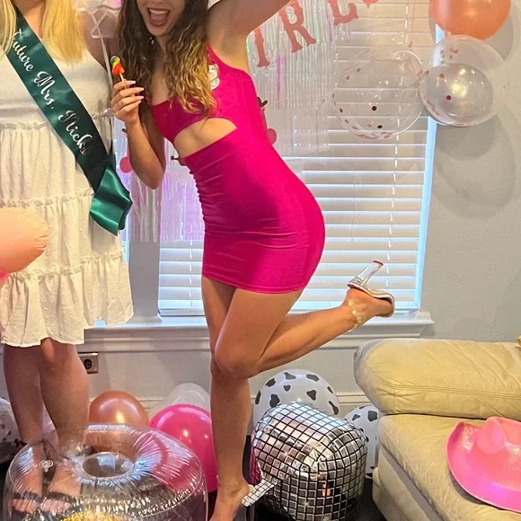 Fashion Nova Dresses Hot Pink Fashion Nova Tight Cut Out Dress